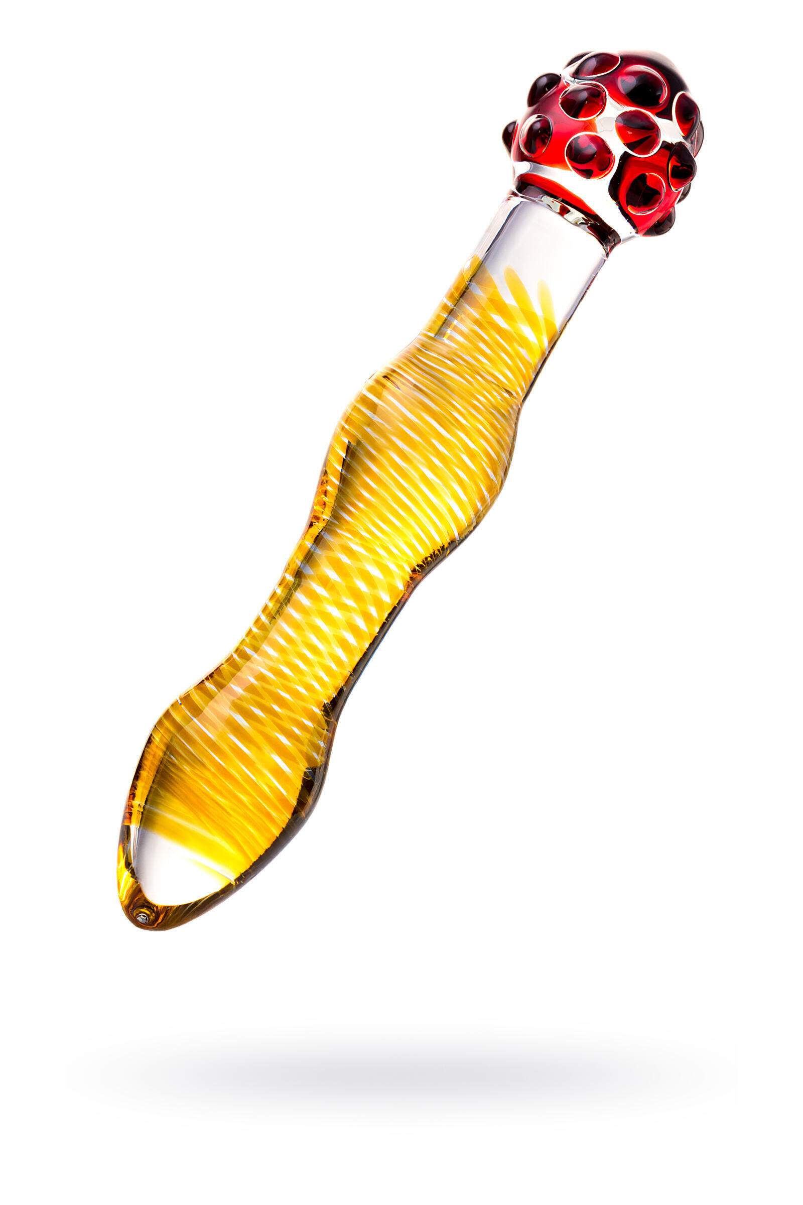 Фаллоимитатор Sexus Glass двусторонний, желтый, 18 см