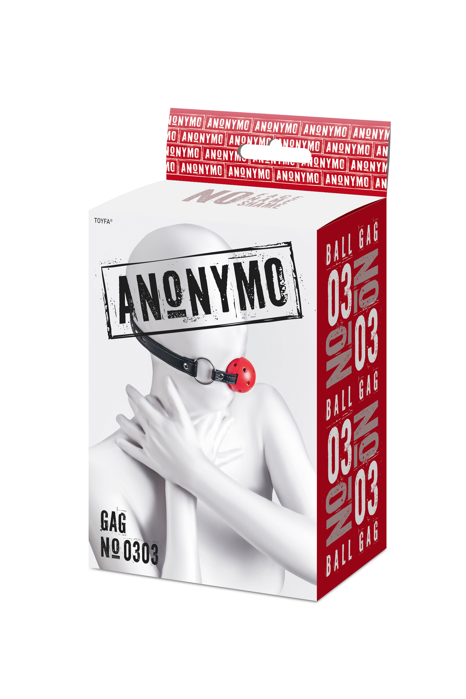 Кляп-шар с отверстиями для дыхания Anonymo by Toyfа, красный