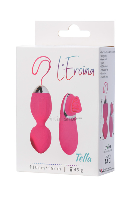 Набор виброшарики и стимулятор-пульт ДУ L'Eroina Tella by Toyfa, розовый - фото 2