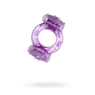 Эрекционное кольцо Toyfa с двойной вибрацией, фиолетовое