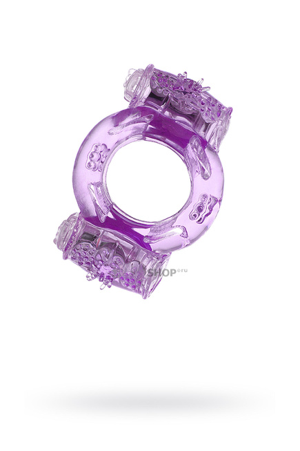 фото Эрекционное кольцо Toyfa с двойной вибрацией, фиолетовое