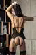 Эротическое боди Waname Apparel Exility с пажами для чулок черное, M
