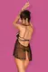 Сорочка Obsessive Delishya babydoll Black, Чёрный, S/M