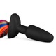 Силиконовая анальная пробка EDC EasyToys Butt Plug With Tail, чёрная с разноцветным хвостом