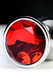 Анальная пробка Toyfa Metal с кристалом цвета рубин, 9,5 см, серебристый