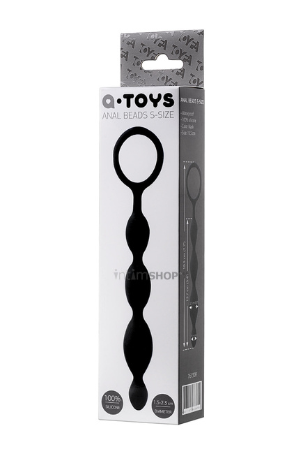 Анальная цепочка Toyfa A-Toys S, 19,5 см, черный - фото 2