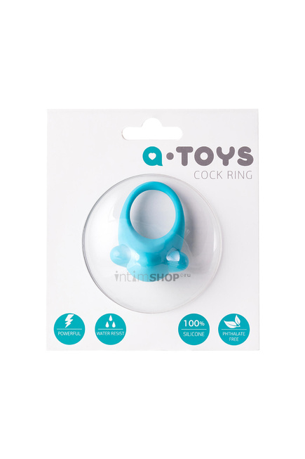 Эрекционное кольцо Toyfa A-Toys с вибростимуляцией, голубое - фото 6
