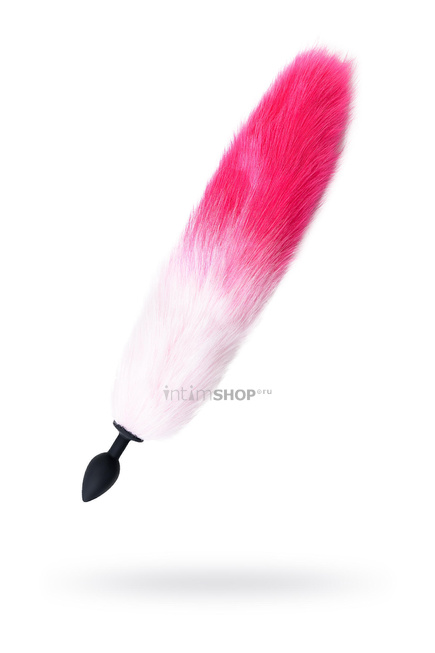 фото Анальная втулка с бело-розовым хвостом Popo Pleasure Toyfa, S, черный