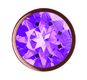 Анальная пробка Lola Games Shine Small, розовое золото с фиолетовым кристаллом