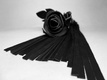 Плеть БДСМ Арсенал Чёрная Лаковая Роза с замшевыми хвостами, 40 см