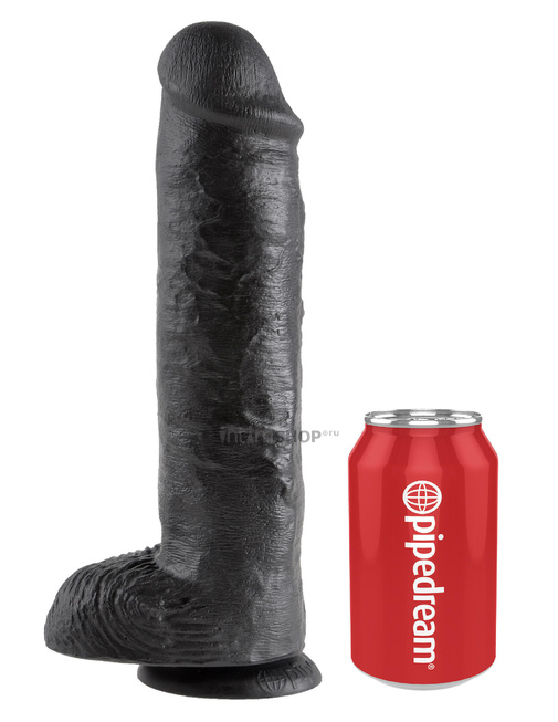 фото Фаллоимитатор реалистик PipeDream King Cock 22,5 см с мошонкой на присоске, черный