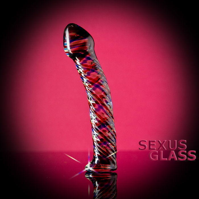 Фаллоимитатор Sexus Glass спиралевидный, разноцветный, 16,5 см