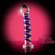 Фаллоимитатор Sexus Glass с синей спиралью, бесцветный, 17 см