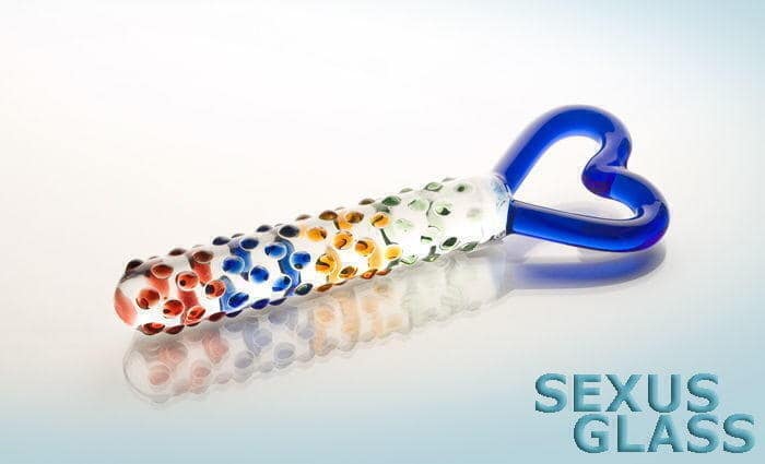 Фаллоимитатор Sexus Glass разноцветный, 25 см