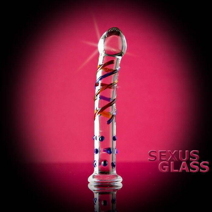 Фаллоимитатор Sexus Glass рельефный, бесцветный, 18 см