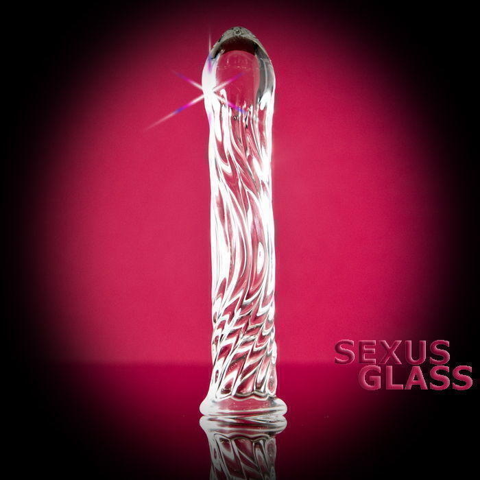 Фаллоимитатор Sexus Glass ребристый, бесцветный, 16,5 см