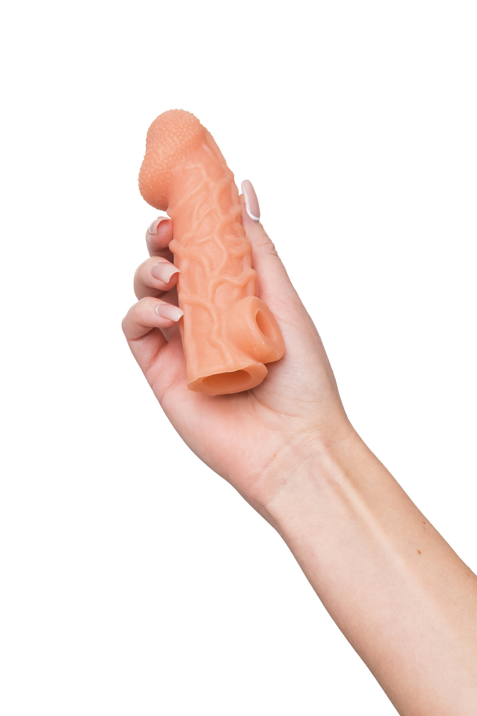 Насадка на член Kokos Cock Sleeve 006 S с подхватом мошонки, телесная