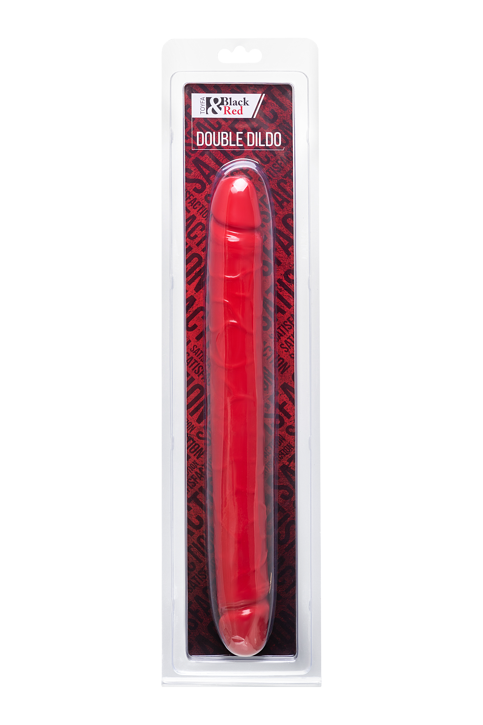 Двусторонний фаллоимитатор Toyfa Black & Red 31 см, красный