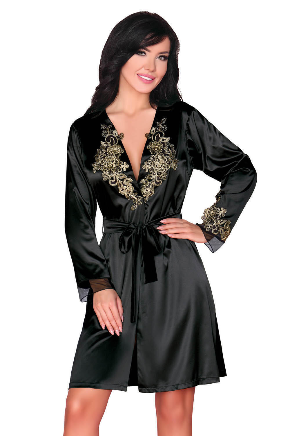 Пеньюар LivCo Corsetti Fashion Natasha szlafrok L/XL, чёрный