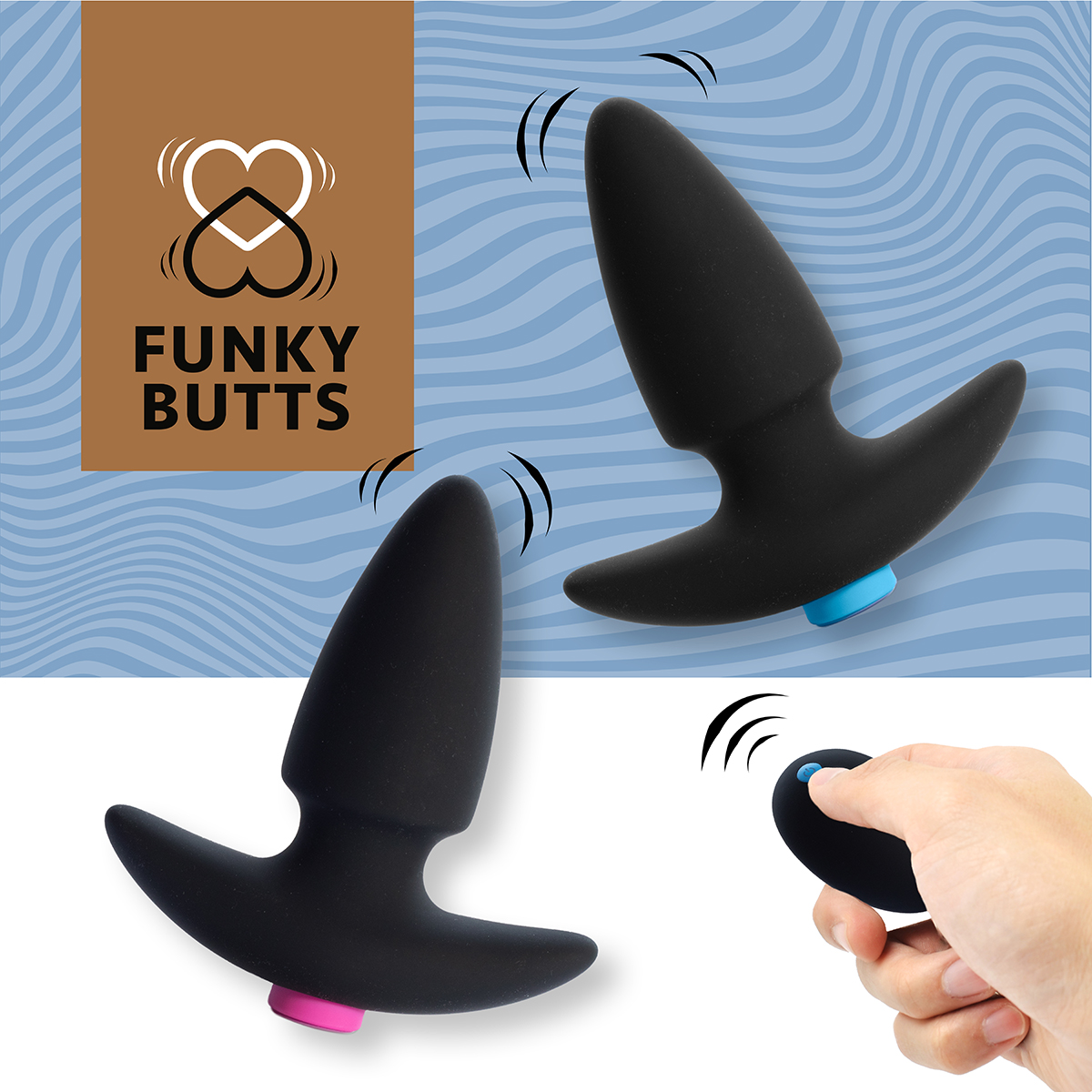 Набор анальных вибропробок FeelzToys FunkyButts с пультом ДУ, черный