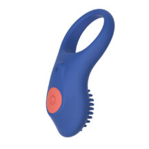 Виброкольцо с клиторальным стимулятором FeelzToys RRRING French Exit, синее