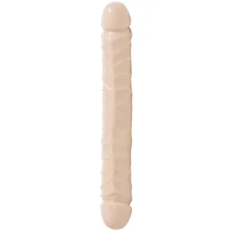 Двусторонний фаллоимитатор с фиксацией формы Doc Johnson Jr. Veined Double Header Bender 30.5 см, телесный