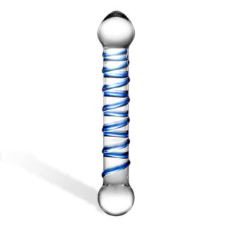 Стеклянный стимулятор Glas Spiral 17 см, голубой