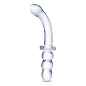 Двусторонний ребристый стимулятор Glas Ribbed G-Spot, бесцветный