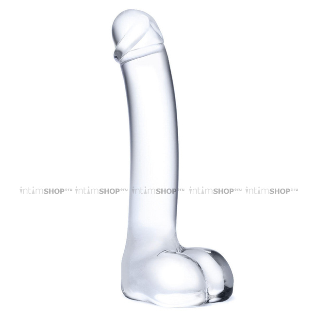 Стеклянный фаллоимитатор Glas Curved G-Spot 18 см, бесцветный от IntimShop