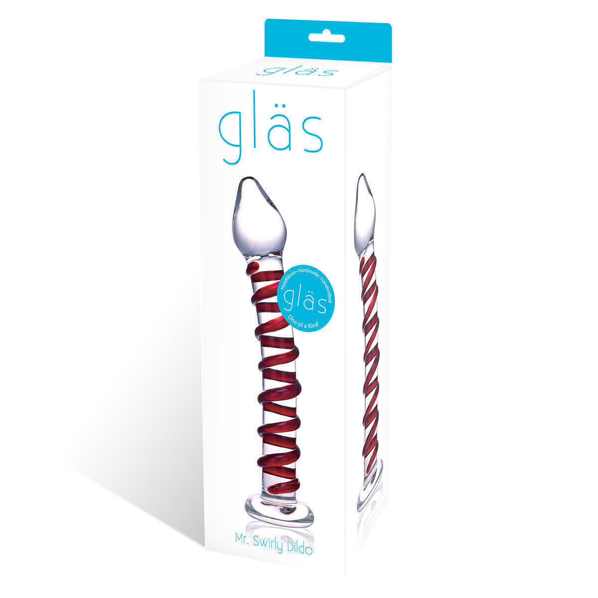 Стимулятор Glas Mr. Swirly 20 см, бесцветный с красным