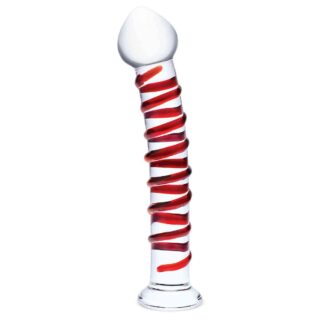 Стимулятор Glas Mr. Swirly 25.4 см, бесцветный с красным