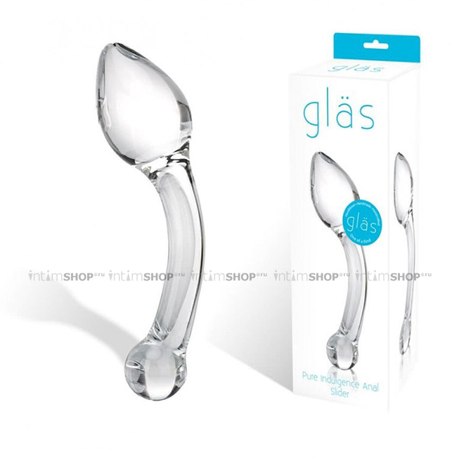 фото Прозрачная капля для массажа простаты PURE SLIDER Glas, 20 см