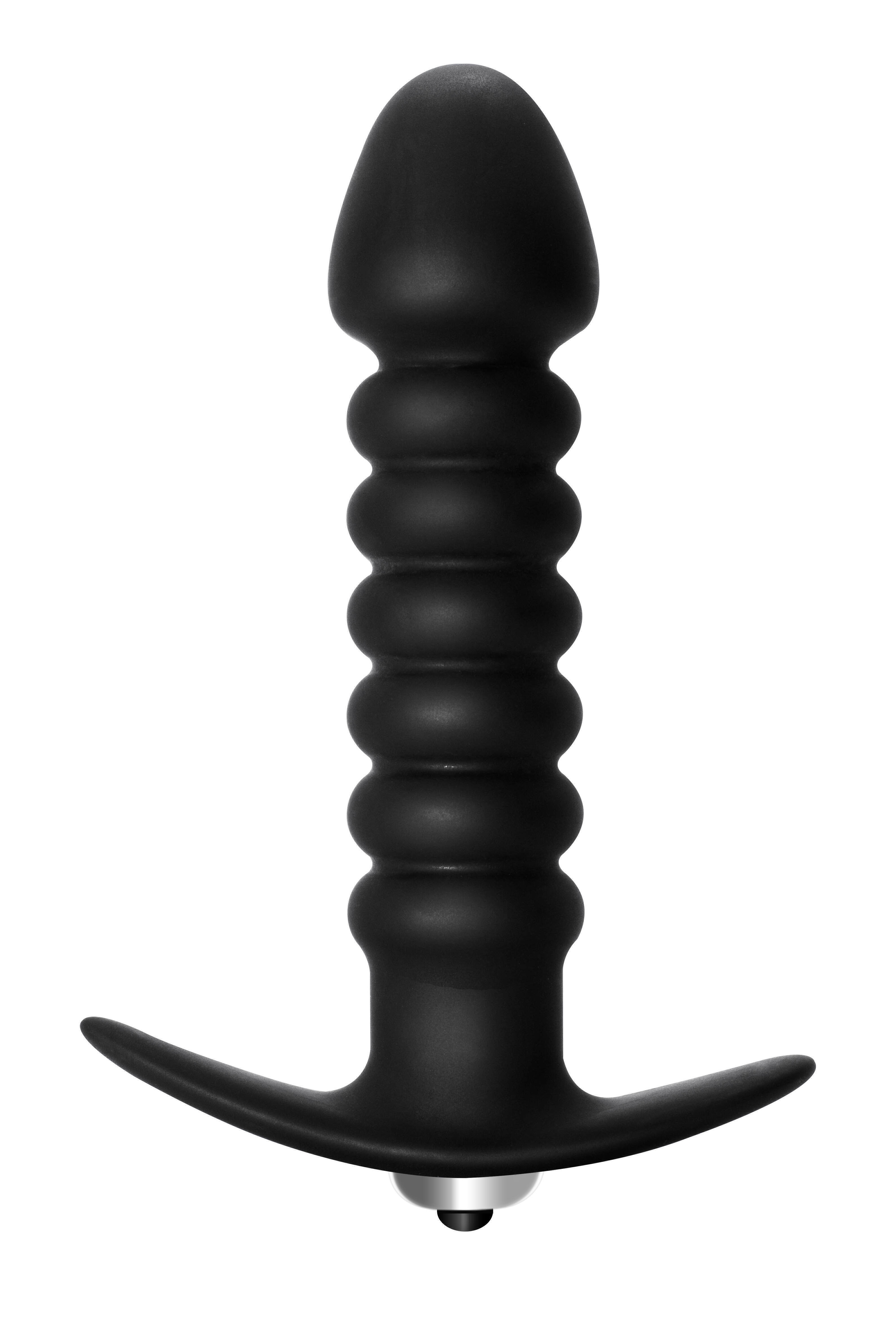 Анальная вибропробка Lola Toys First Time Twisted Anal Plug, чёрная