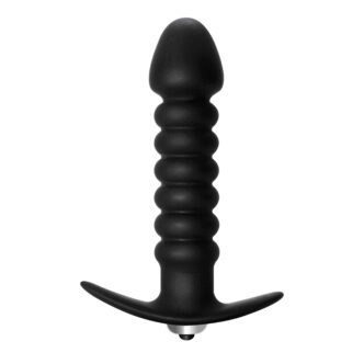 Анальная вибропробка Lola Toys First Time Twisted Anal Plug, чёрная