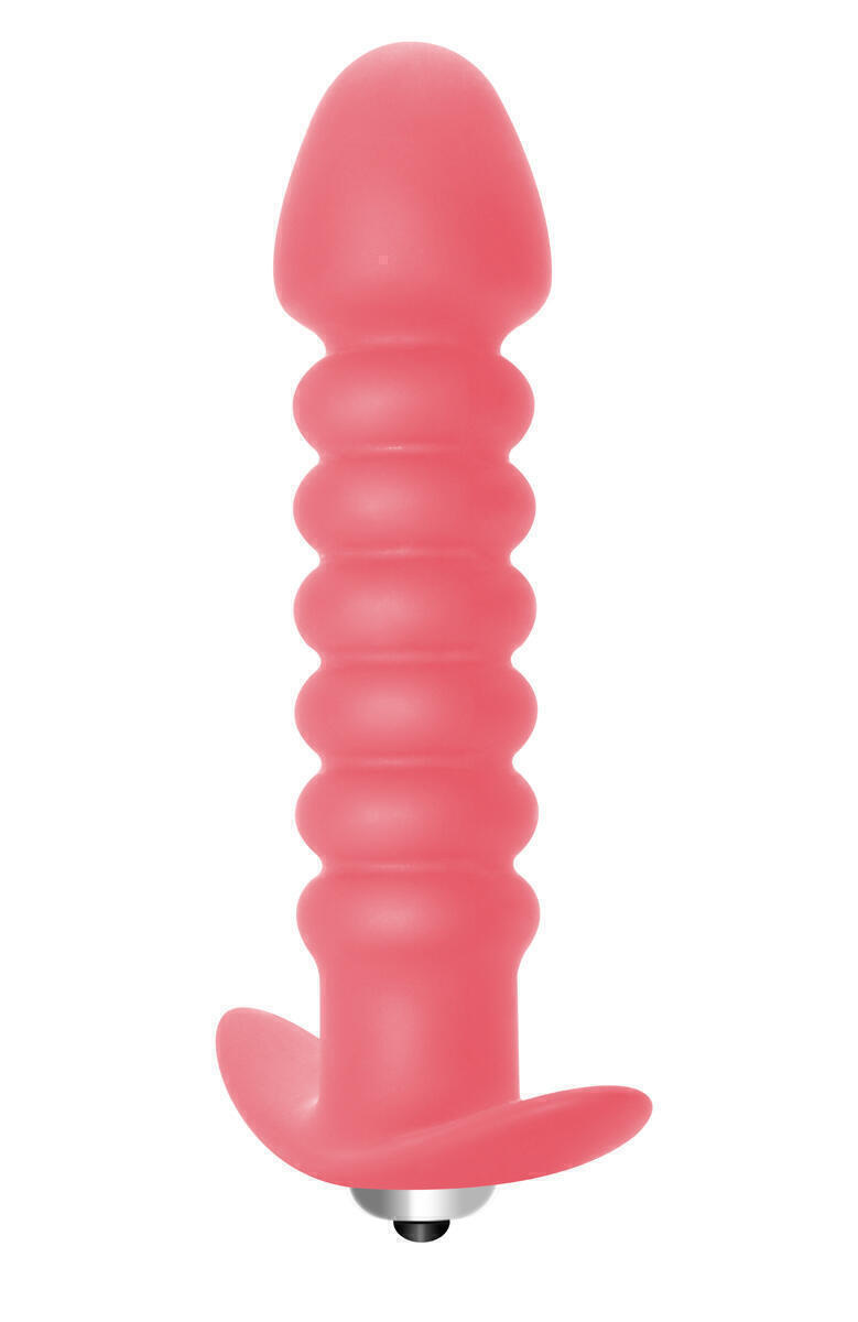 Анальная вибропробка Lola Toys First Time Twisted Anal Plug, розовая