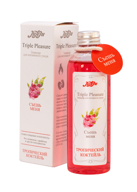 фото Эликсир Juleju Triple Pleasure Тропический коктейль для интимного ухода, флакон, 130 мл