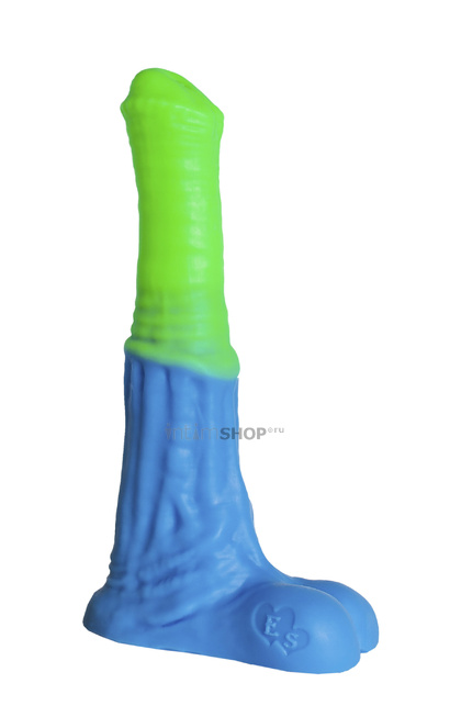Фаллоимитатор EraSexa Пегас M, 24.3 см, зелёно-голубой - фото 3
