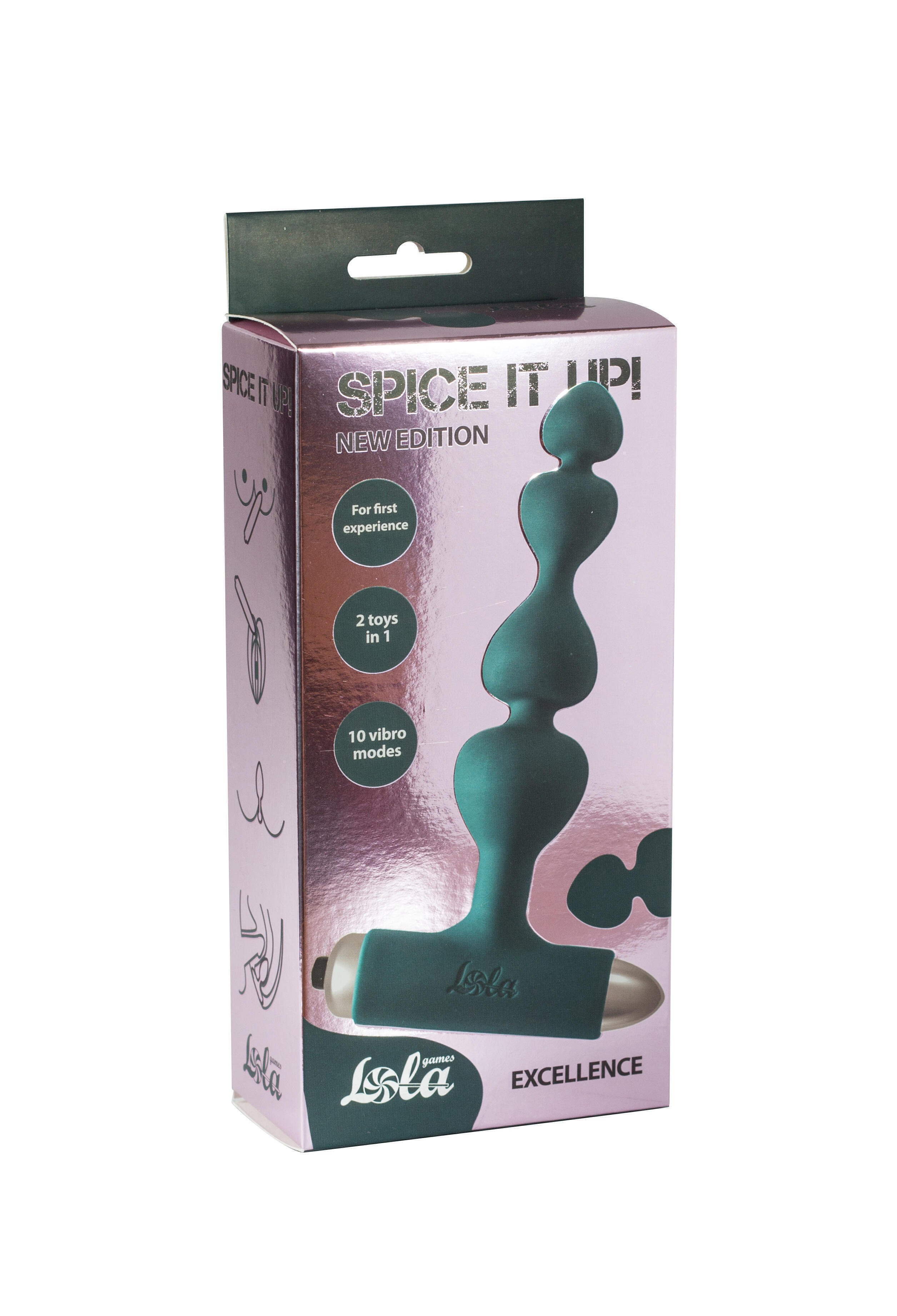 Анальная вибропробка New Edition Excellence Lola Toys Spice It Up, бирюзовый