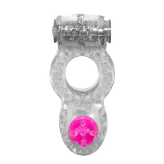 Виброкольцо с клиторальным стимулятором Lola Games Rings Ringer, бесцветное
