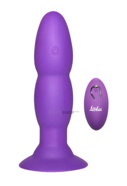 фото Анальная вибропробка Lola Toys Tornado BackDoor Collection с ротацией и пультом ДУ, фиолетовая