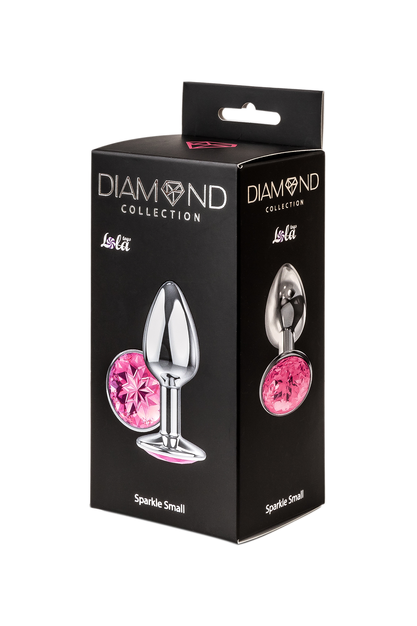 Анальная пробка Lola Games Diamond Sparkle Small, серебристая с розовым кристаллом