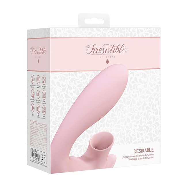 Вибратор для точки G с вакуумной стимуляцией Irresistible Desirable, розовый от IntimShop