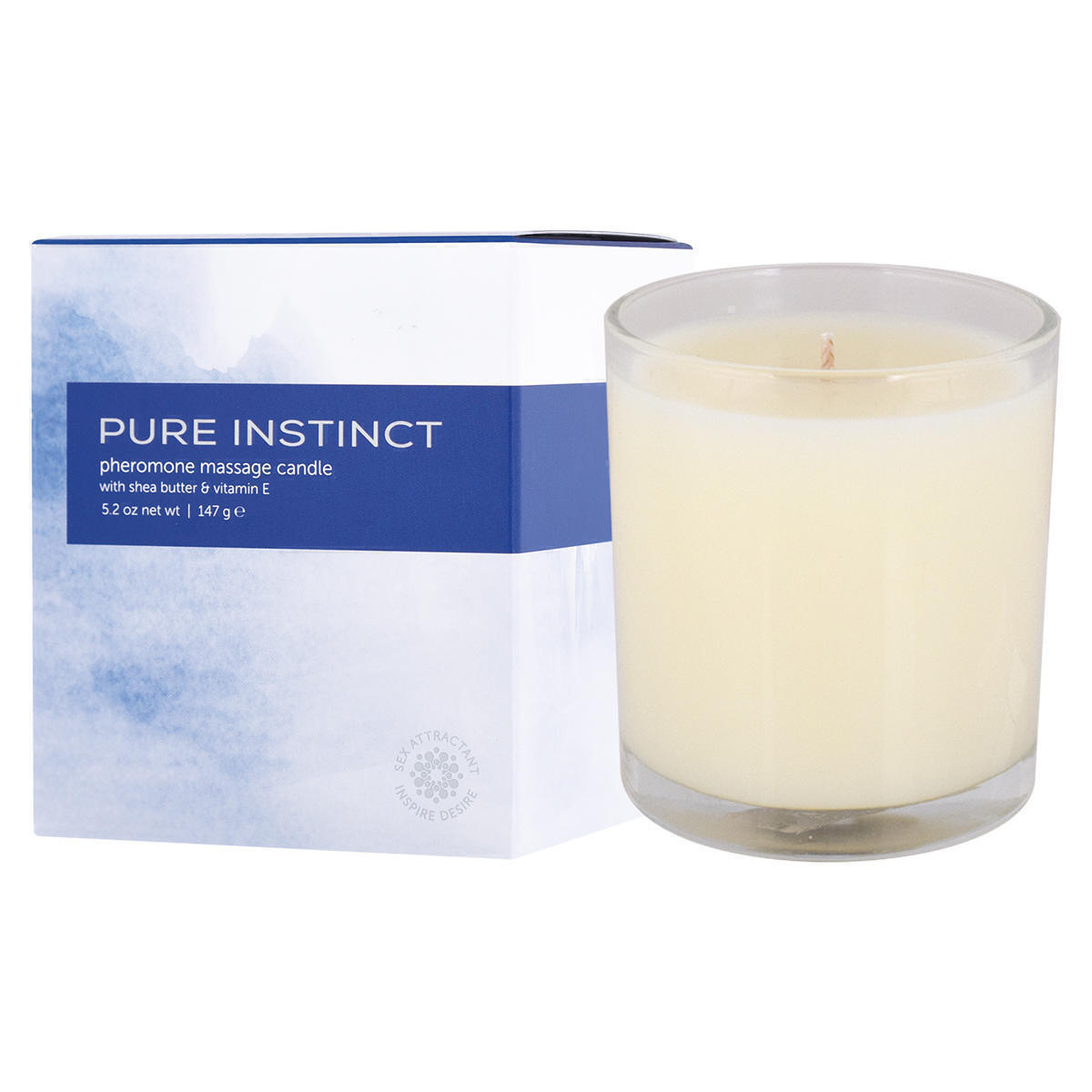 Свеча для массажа с феромонами Pure Instinct True Blue, 147 гр