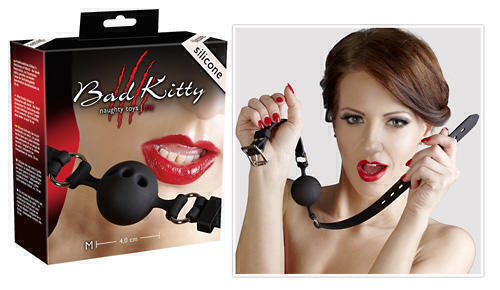 Кляп с отверстиями для дыхания Bad Kitty Silikon-Knebel 4 см