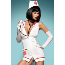 Комплект Медсестра + стетоскоп Obsessive Emergency Dress, размер L/XL, цвет белый