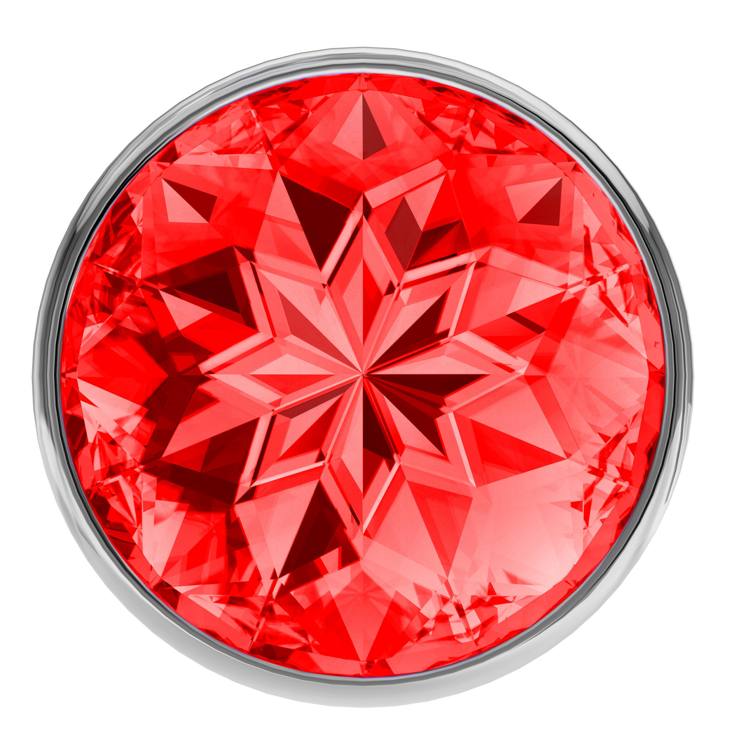 Анальная пробка Lola Games Diamond Sparkle Small, серебристая с красным кристаллом