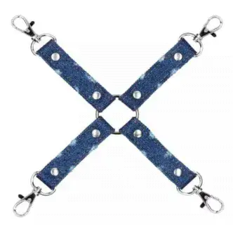 Крестообразный фиксатор Shots Ouch! Roughend Denim Style для оков, синий