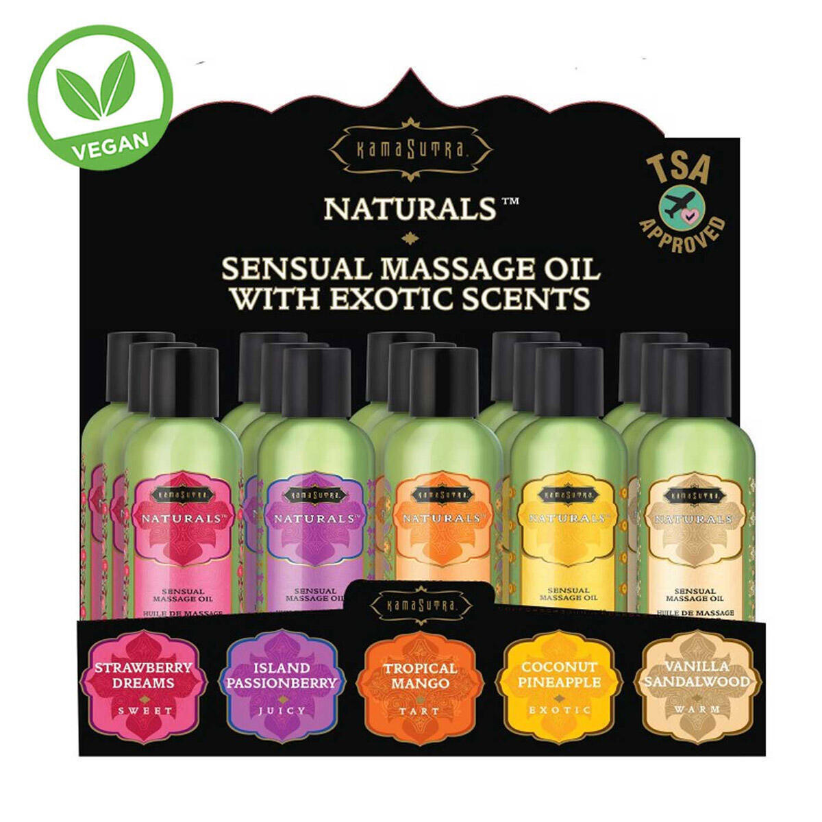 Набор массажных масел KamaSutra Naturals 15 шт, 59 мл 