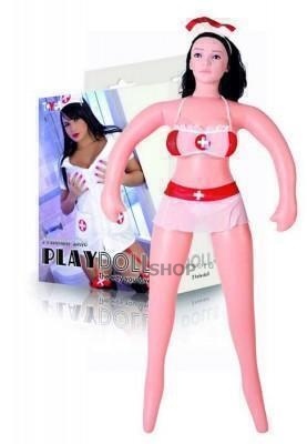 фото Кукла надувная Медсестра анус-вагина ToyFa Play Dolls X с виброяйцом, 160 см
