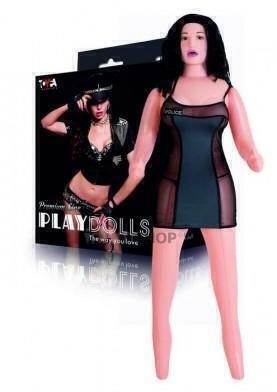 фото Кукла надувная Полицейская рот-анус-вагина ToyFa Play Dolls X Брюнетка с виброяйцом, 160 см